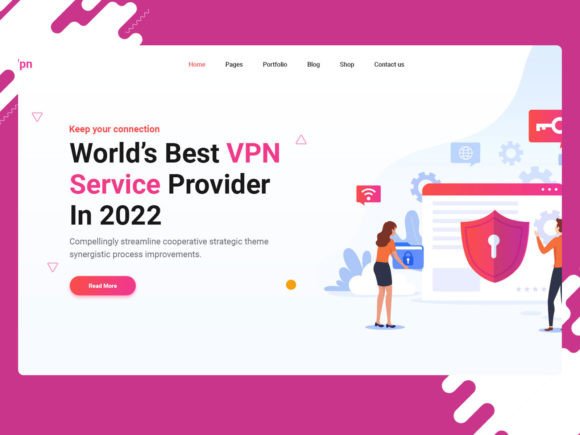 Download VPN Services Landing Hero Header - Header Collection